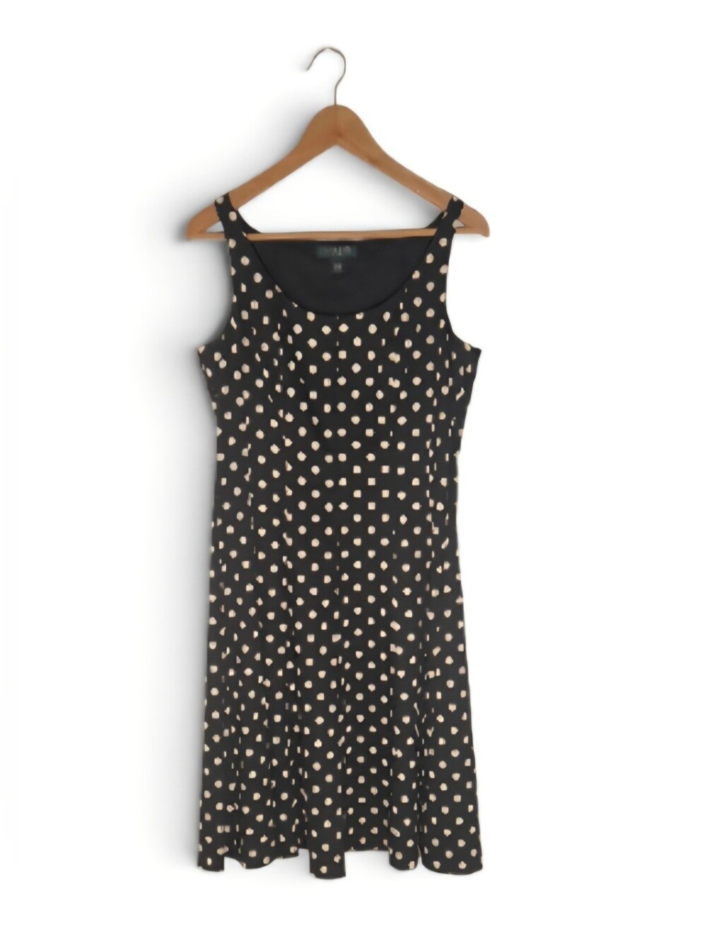 Lauren Ralph Lauren Black Sleeveless Polka Dot Dress